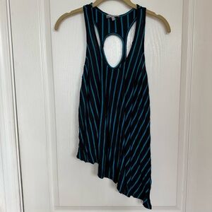 Charlotte Russe Striped Asymmetrical Tank Top